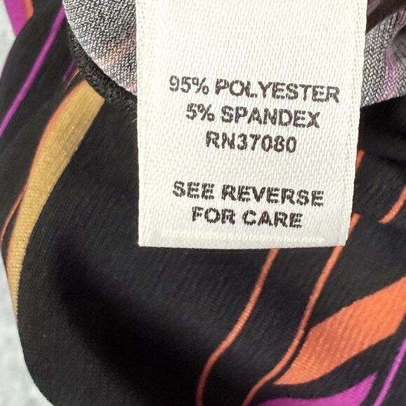 Cato Dress Womens Sz Med Black Pink Orange Sleeveless Abstract Print V-Neck - Picture 9 of 10